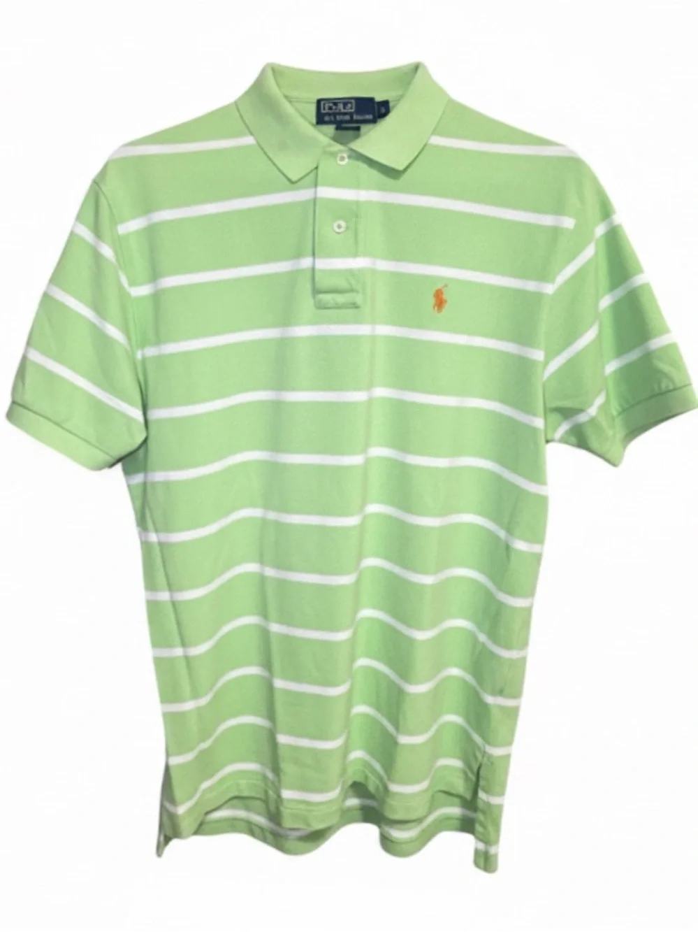 Ralph Lauren Men’s Striped Polo | Light Green & White | Large